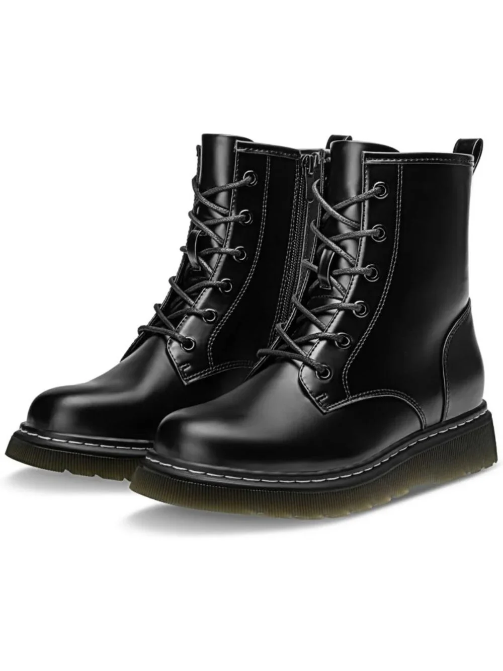 Stylish Lace-Up Low Platform Combat Ankle Boots for Women - Trendy & Comfortable